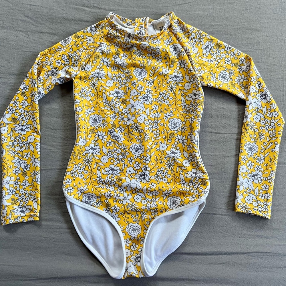 Art Class Yellow and White One Piece Swimwear